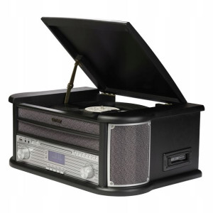 Gramofon Retro Kaseta Odtwarzacz CD USB Radio DAB+