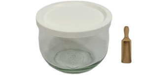 Zestaw Słoików 580 ml śr 100 mm 6 sztuk + Plastikowe wieka, miarka