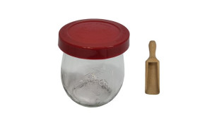 Zestaw Słoików 220 ml śr 60 mm 6 sztuk + Silikonowe wieka, miarka