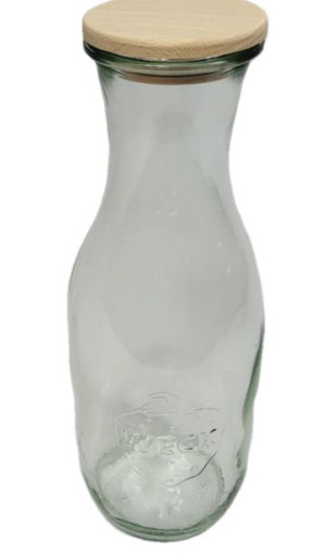 Zestaw Karafek 1062 ml śr 60 mm 6 sztuk + Drewniane wieka