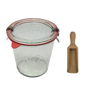 Zestaw Słoików 160 ml śr 60 mm 6 sz + Szklane wieka, zapinki, gumki, miarka