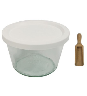 Zestaw Słoików 370 ml śr 100 mm 6 sztuk + Plastikowe wieka, miarka