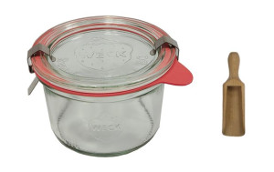 Zestaw Słoików 200 ml śr 80 mm 12 szt+ Szklane wieka zapinki gumki miarka