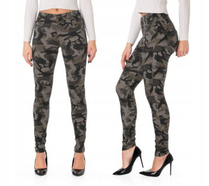 Spodnie Damskie Rurki Moro Army Jeansy 48261 W28