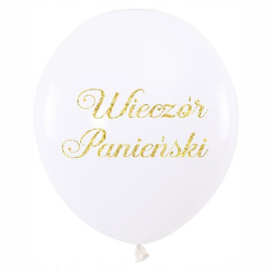 Balony napis Wieczór Panieński 12 cali białe 10 szt.