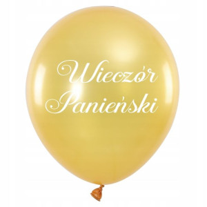 Balony napis Wieczór Panieński 12 cali złote 10 szt.