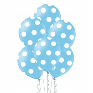 Balony niebieskie w kropki 10 szt. 12 cali