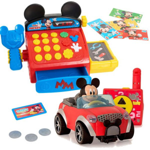 Zdalnie sterowany samochód Mickey City Fun R i Kasa sklepowa Myszka Mickey