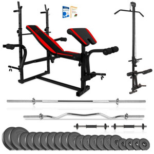 Xylo siłownia 123 kg zestaw ŁAWKA+GRYFY+OBCIĄŻENIA