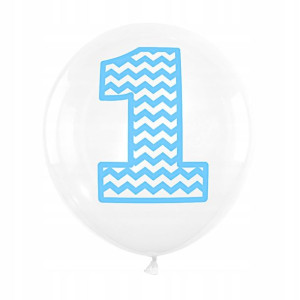 Balony Urodzinowe niebieska cyfra 1 10 szt. 12 cali