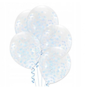 Balony z konfetti niebieskim 12 cali 10 szt.