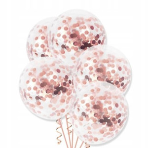Balony z konfetti Rose Gold 12 cali 10 szt.