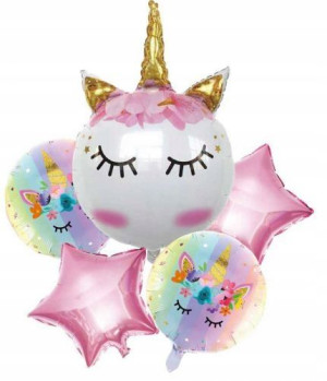 Balony UNICORN Jednorożec Zestaw 5szt 60x90 cm