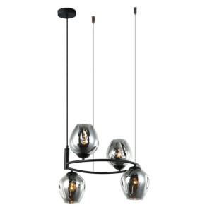 Lampa wisząca Italux Roxane LED nowoczesna czarna MDM-4045-4 BK+SG