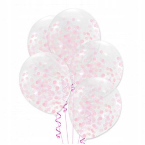 Balony z konfetti Różowym 12 cali 10 szt.