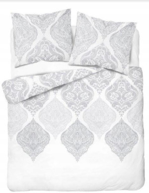Pościel Flanelowa 220x200 Szara Ornament Flanela