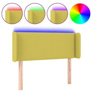 Zagłówek do łóżka z LED, zielony, 103x16x78/88 cm, tkanina