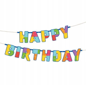 Baner Happy Birthday Klocki 180x16cm Party Block