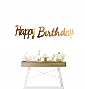 Baner happy birthday rose gold 17x150 cm