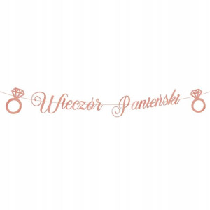 Baner Wieczór Panieński Rose Gold 150 cm 2 diamenty