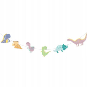 Baner FLAGI Girlanda Dinozaury Urodziny 3 m