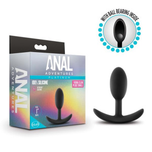 Anal Adventures Silicone Vibra Slim Plug Small Black