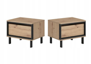 2x Szafka nocna stolik nocny loft mały Dąb Artisan