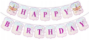 Banner jednorożec pastelowy happy birthday Unicorn