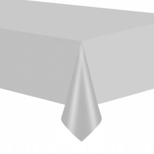 Obrus Srebrny Chrom 137x274 cm metaliczny