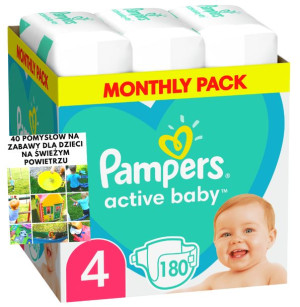 Pieluchy Pampers 180 Sztuk Zapas Na Miesiąc 9-14kg