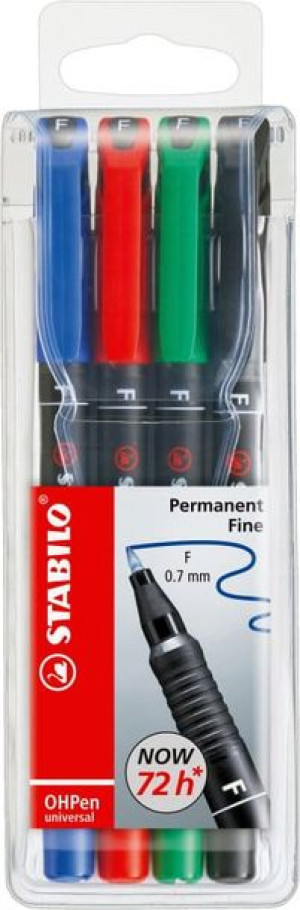 Foliopis STABILO OHPen F permanentny etui 4 szt.