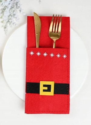Etui filcowe na sztućce CZERWONE 22,5x10 cm Święta