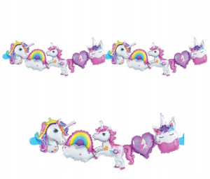 Girlanda balonowa Jednorożec baner 206 x 34 cm