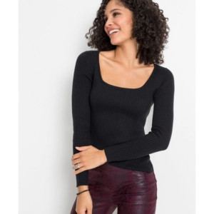 Bonprix Prążkowany Sweter Z Kwadratowym Dekoltem 40-42 903916
