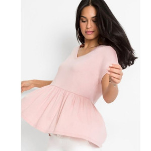 Bonprix Pudrowa Bluzka Z Baskinką 40-42 934047