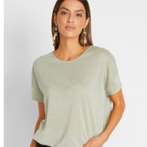 Błyszcząca Bluzka Oversize Ze Ściągaczem 40-42 905294