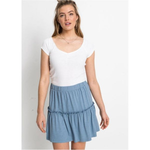 Dopasowana Biała Bluzka Z Krótkim Rękawem 40-42 912996