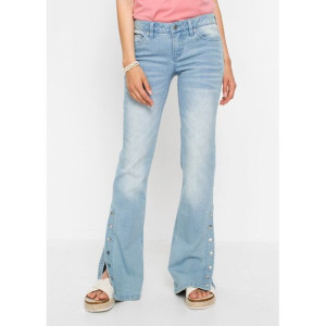 Jeans Spodnie Jeansowe Dzwony Z Zatrzaskami 40-42 941025