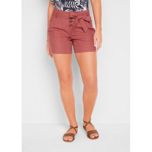 Lniane Spodenki Shorty Z Ozdobnym Wiązaniem 40-42 904978
