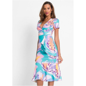 Pastelowa Midi Sukienka Z Falbankami 40-42 959804