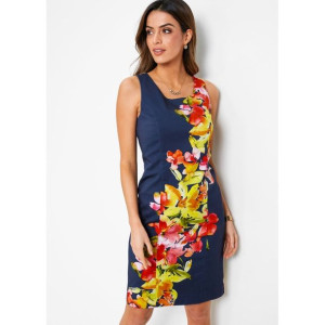 Bonprix Elegancka Ołówkowa Sukienka Z Nadrukiem Kwiatowym 42-44 903766
