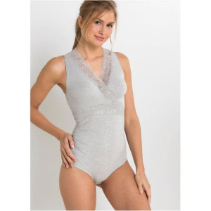 Bonprix Modelujące Body Bawełna Organiczna Z Koronką 48-50 943552