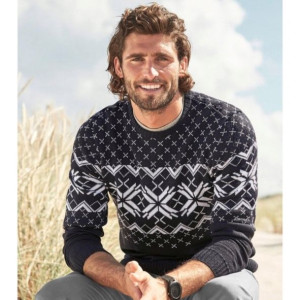 Dopasowany Sweter Pullover Ze Wzorem 48-50 939848