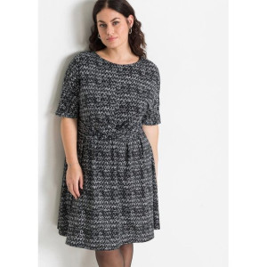 Bonprix Rozkloszowana Sukienka Z Nadrukiem 32-34 946261