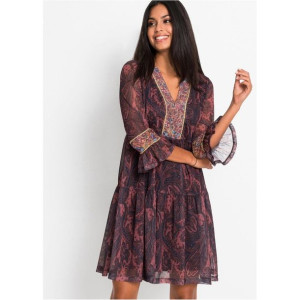 Sukienka Z Wzorem Paisley Falbany 32-34 948458