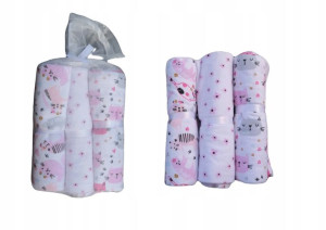 3x PIELUCHY flanelowa 70x80 cm BAWEŁNA PIELUSZKI