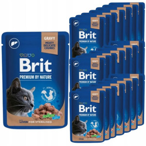 Brit Premium Cat Sterilised Karma Wątróbka 24x100g