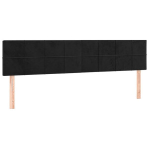 Zagłówki do łóżka, 2 szt., czarny, 100x5x78/88 cm, aksamitny