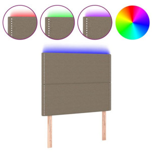 Zagłówek do łóżka z LED, taupe, 80x5x118/128 cm, tkanina