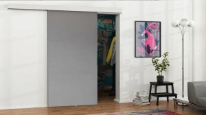 Grafitowe drzwi chowane w ścianę 90cm BAHAMA